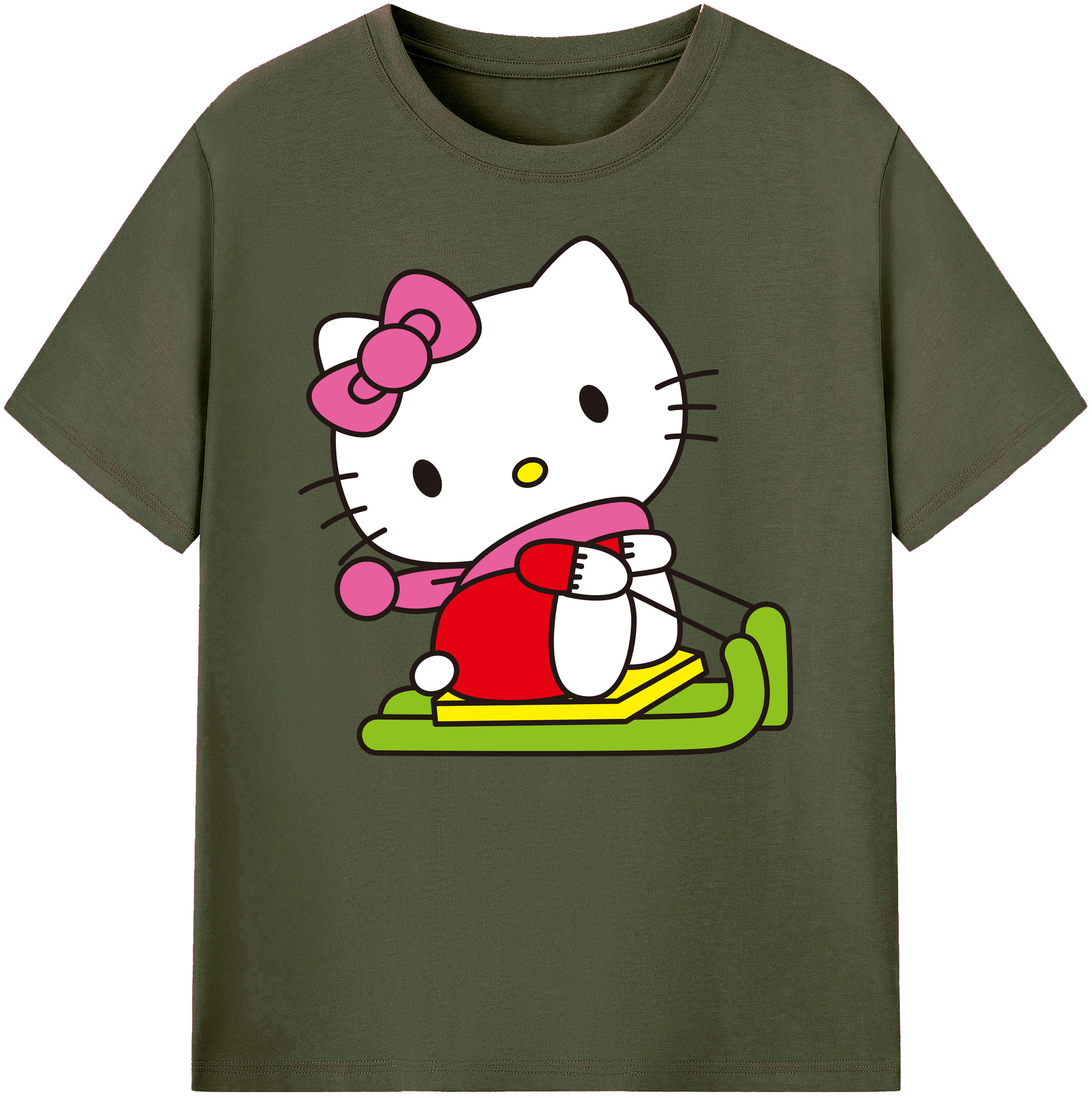 （画像用） Hello Kitty ハローキティ 綿100％ メンズ半袖Tシャツ｜肌触りやわらか＆通気性